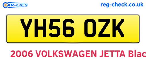 YH56OZK are the vehicle registration plates.