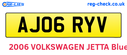 AJ06RYV are the vehicle registration plates.