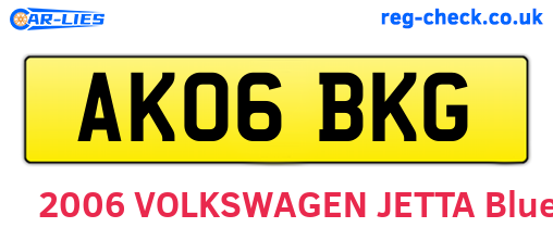 AK06BKG are the vehicle registration plates.