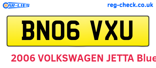 BN06VXU are the vehicle registration plates.