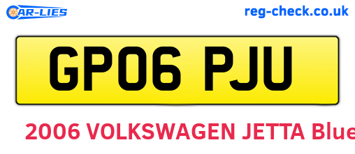 GP06PJU are the vehicle registration plates.