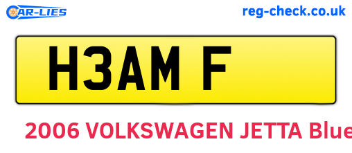 H3AMF are the vehicle registration plates.