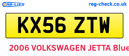 KX56ZTW are the vehicle registration plates.