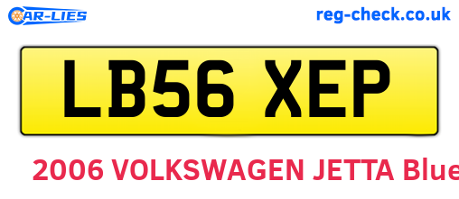 LB56XEP are the vehicle registration plates.