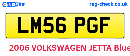 LM56PGF are the vehicle registration plates.