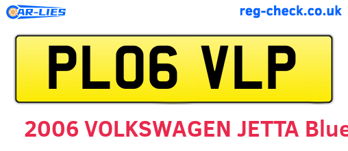 PL06VLP are the vehicle registration plates.
