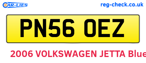 PN56OEZ are the vehicle registration plates.