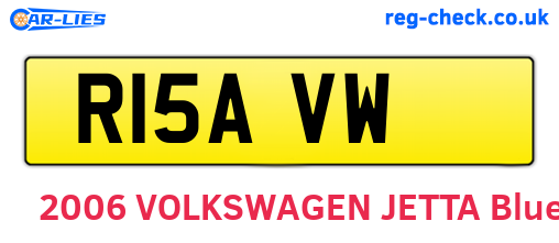 R15AVW are the vehicle registration plates.