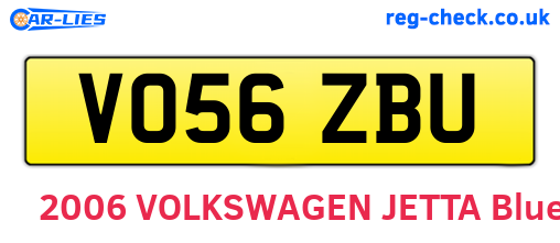 VO56ZBU are the vehicle registration plates.