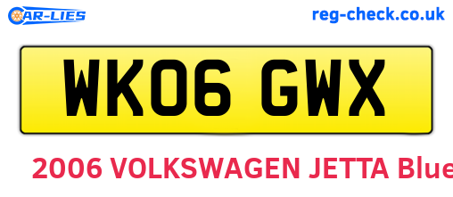 WK06GWX are the vehicle registration plates.