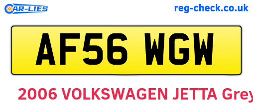 AF56WGW are the vehicle registration plates.