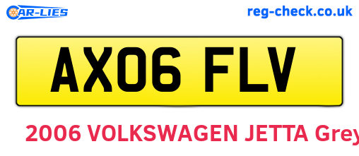 AX06FLV are the vehicle registration plates.