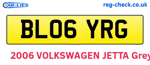 BL06YRG are the vehicle registration plates.