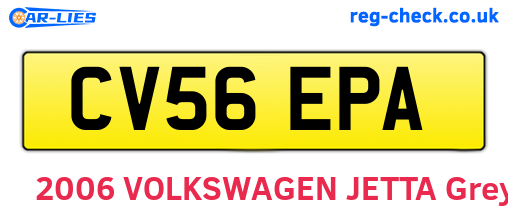 CV56EPA are the vehicle registration plates.