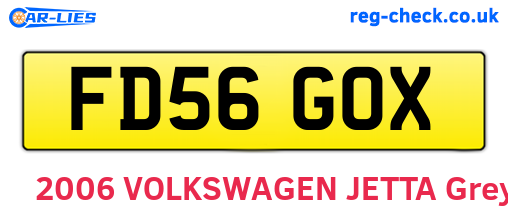FD56GOX are the vehicle registration plates.