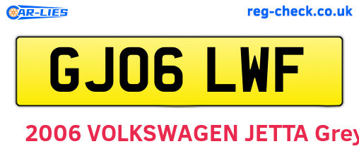 GJ06LWF are the vehicle registration plates.