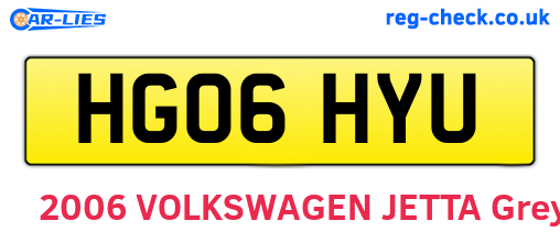 HG06HYU are the vehicle registration plates.