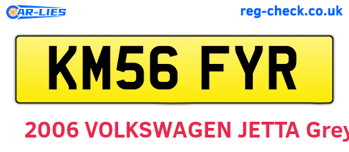 KM56FYR are the vehicle registration plates.