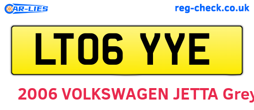LT06YYE are the vehicle registration plates.