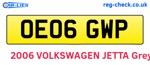 OE06GWP are the vehicle registration plates.