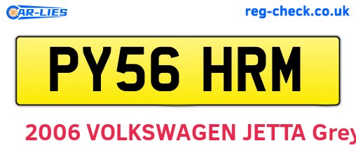 PY56HRM are the vehicle registration plates.