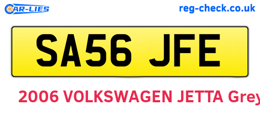 SA56JFE are the vehicle registration plates.