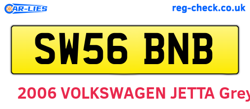 SW56BNB are the vehicle registration plates.