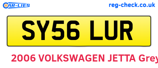 SY56LUR are the vehicle registration plates.