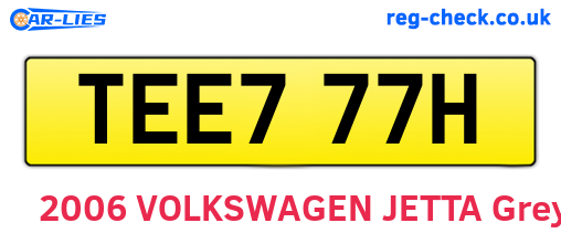 TEE777H are the vehicle registration plates.