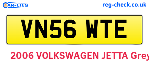 VN56WTE are the vehicle registration plates.