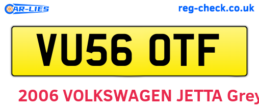 VU56OTF are the vehicle registration plates.