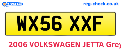 WX56XXF are the vehicle registration plates.