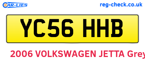 YC56HHB are the vehicle registration plates.