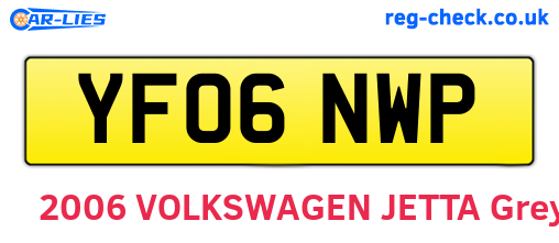YF06NWP are the vehicle registration plates.