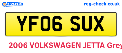 YF06SUX are the vehicle registration plates.