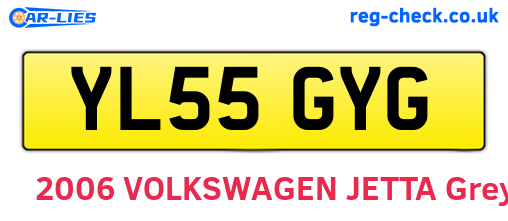 YL55GYG are the vehicle registration plates.