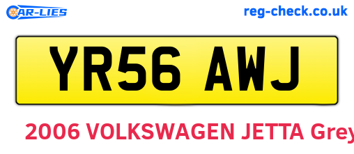 YR56AWJ are the vehicle registration plates.