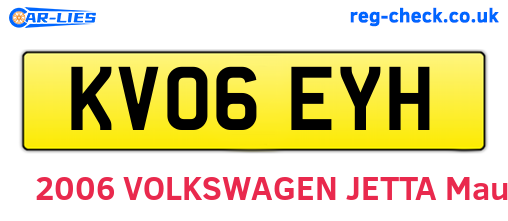 KV06EYH are the vehicle registration plates.