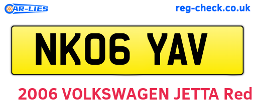 NK06YAV are the vehicle registration plates.