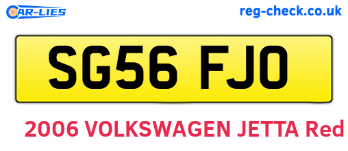 SG56FJO are the vehicle registration plates.