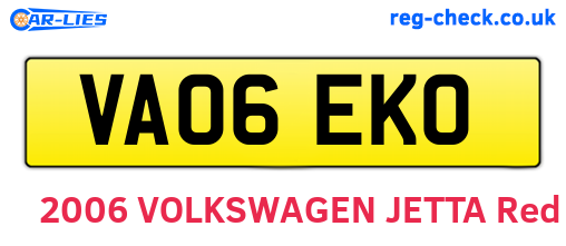VA06EKO are the vehicle registration plates.