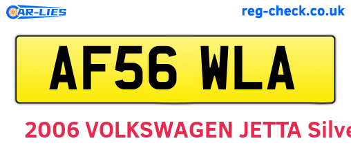 AF56WLA are the vehicle registration plates.