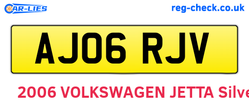 AJ06RJV are the vehicle registration plates.