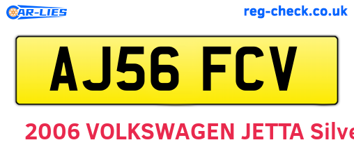 AJ56FCV are the vehicle registration plates.