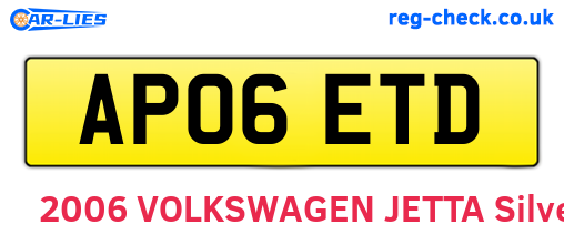 AP06ETD are the vehicle registration plates.