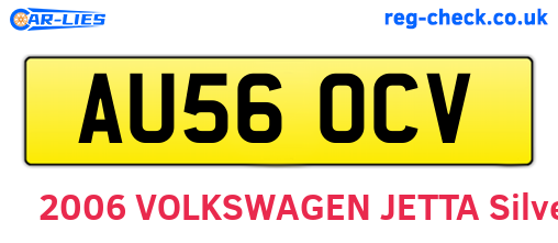 AU56OCV are the vehicle registration plates.