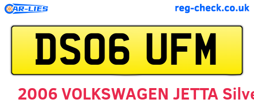 DS06UFM are the vehicle registration plates.
