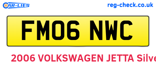 FM06NWC are the vehicle registration plates.