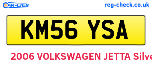 KM56YSA are the vehicle registration plates.