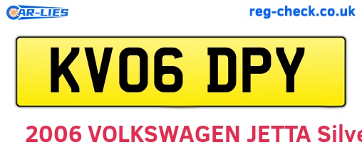 KV06DPY are the vehicle registration plates.